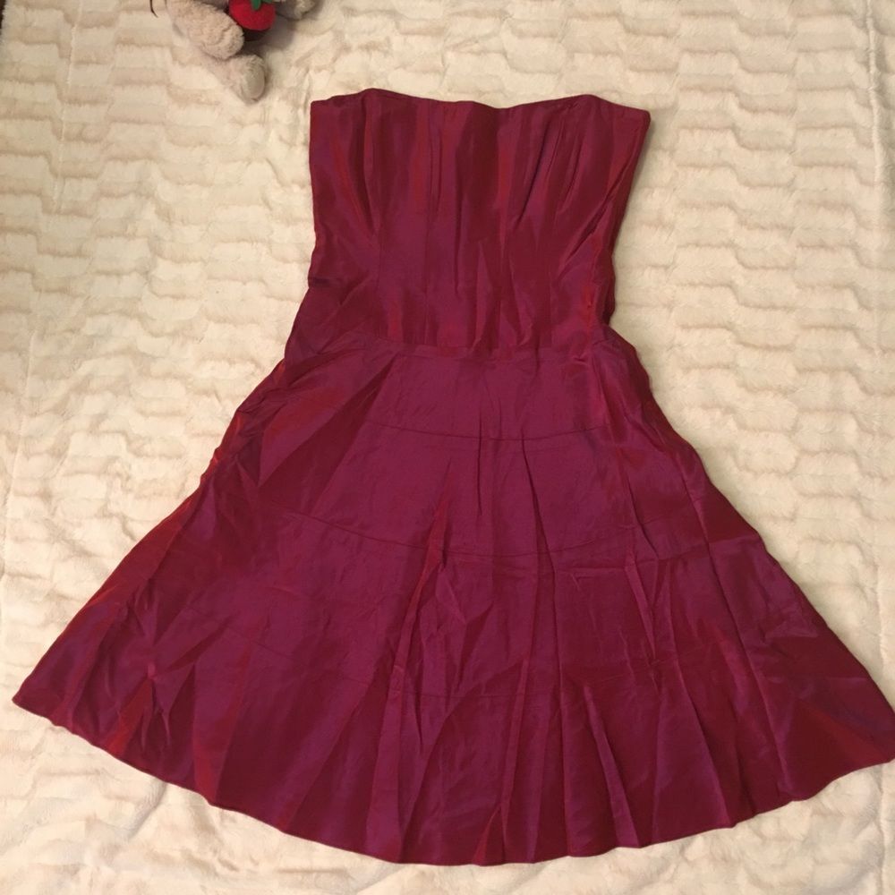 Nicole Miller Lace Up Strapless Dress Sz 12